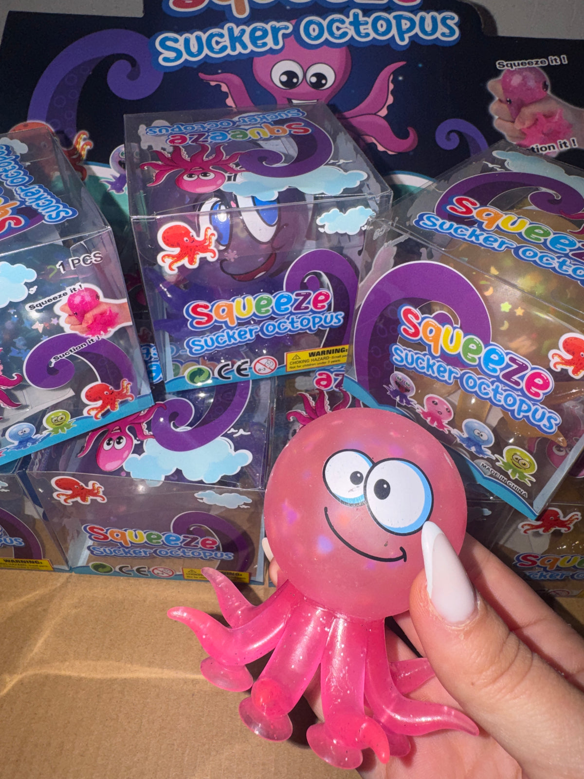 תמנון ג׳לי פאייטים עם וואקום🐙